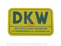 Schriftzug (Folie) DKW groß - Hintergrund gelb und...
