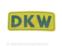 Schriftzug (Folie) DKW klein - Hintergrund gelb und mit...