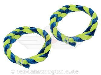 Nabenputzringe im Satz (2x 560mm) blau / neon-gelb passend f&uuml;r Moped &amp; Mokick