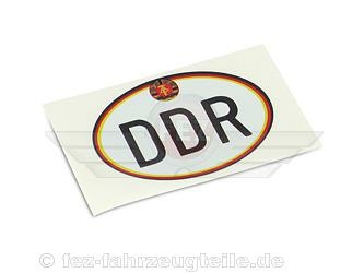Schriftzug - Aufkleber / Folie (1 St&uuml;ck) &quot;DDR&quot; mit Wappen Gr&ouml;&szlig;e 50x35mm