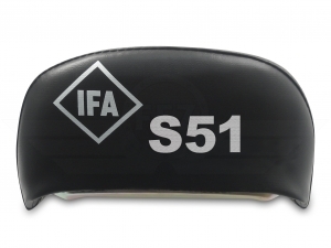 Sitzbankbezug schwarz glatt (mit Schrift &quot;IFA S51&quot;) passend f&uuml;r S51