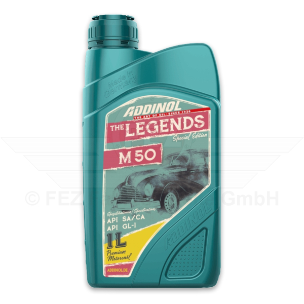 &Ouml;l - Motoren&ouml;l 4-Takt - M50 - Oldtimer &quot;The Legends Special Edition&quot; - 1 Liter Flasche (ADDINOL)