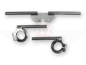 Blinkertr&auml;ger / Blinkleuchtenhalter im Set (3-teilig) "vorn &amp; hinten" glatt f&uuml;r Blinker &Oslash;10mm (verzinkt) passend f&uuml;r S50, S51, S70