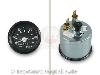 Tacho / Tachometer &Oslash;60 (bis 100 km/h) mit Blinkkontrolle Frontring schwarz passend f&uuml;r S51, S70, S53, S83 (MMB)