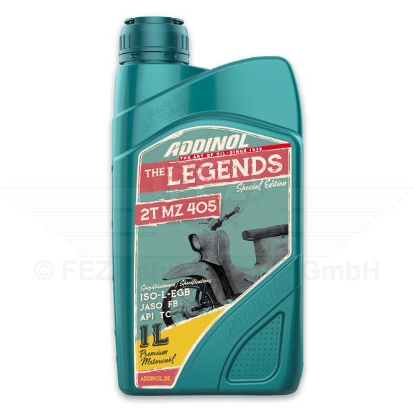 &Ouml;l - Motoren&ouml;l 2-Takt - 2T MZ 405 (rot gef&auml;rbt) &quot;The Legends Special Edition&quot; - 1 Liter Flasche (ADDINOL)