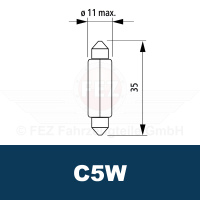 Gl&uuml;hlampe - Soffitte 12V  5W SV8.5 (C5W) Standard (CP Handelsverpackung) NARVA