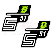 Schriftzug (Folie) "S51 B" grün