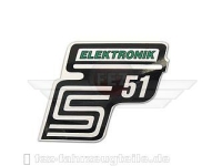 Schriftzug (Folie) "S51 elektronik" grün