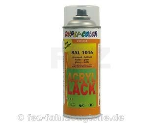 Spray - Farbspray gelb / schwelfelgelb Acryl RAL 1016 gl&auml;nzend DDR-Look - 400ml Spraydose (DUPLI-COLOR)