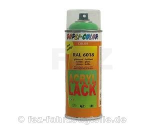 Spray - Farbspray gr&uuml;n / gelbgr&uuml;n Acryl RAL 6018 gl&auml;nzend DDR-Look - 400ml Spraydose (DUPLI-COLOR)