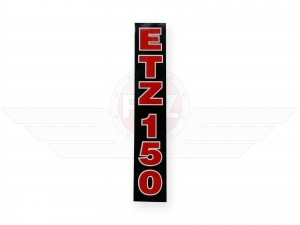 Schriftzug (Folie) ETZ250 für Telegabel, schwarz mit roter Schrift