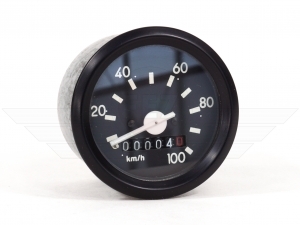 Tacho / Tachometer &Oslash;60 (bis 100 km/h) ohne Blinkkontrolle Frontring schwarz passend f&uuml;r S50, S51N, SR50N, SR50B *