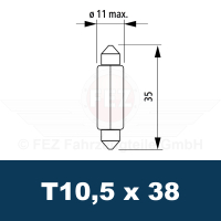 Glühlampe - Soffitte  6V  3W SV8.5 (10,5x38mm) Spahn*