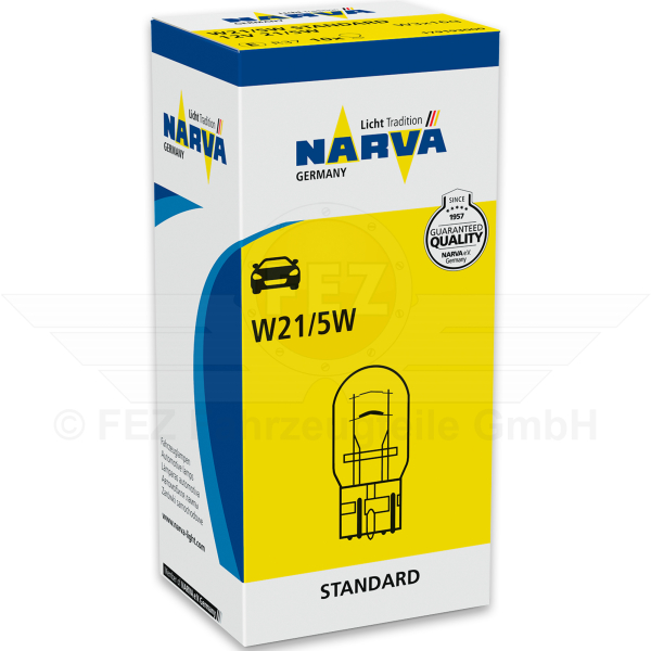 Gl&uuml;hlampe - Glassockellampe 12V 21/5W W3x16q (W21/5W) T20 Standard (CP Handelsverpackung) NARVA