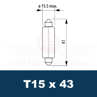 Gl&uuml;hlampe - Soffitte 12V 18W SV8.5 (T15x43) Standard (CP Handelsverpackung) NARVA