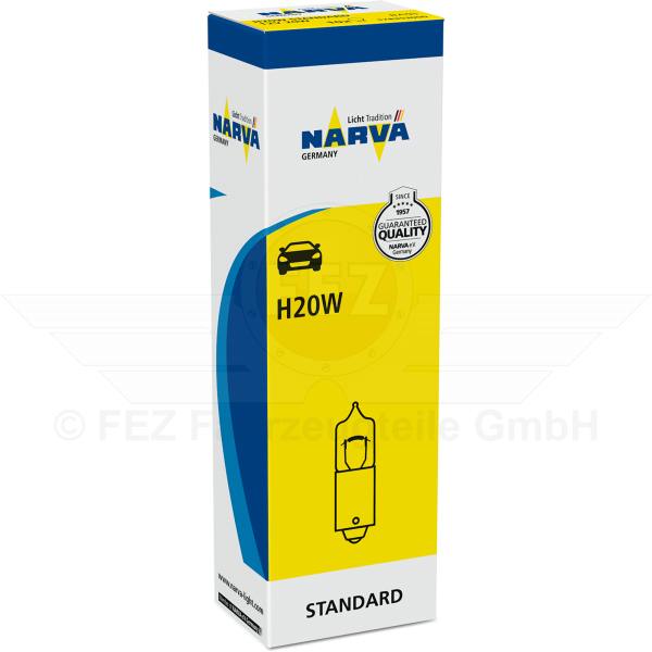 Halogenlampe - Miniaturlampe 12V 20W BA9s (H20W) Standard (CP Handelsverpackung) NARVA