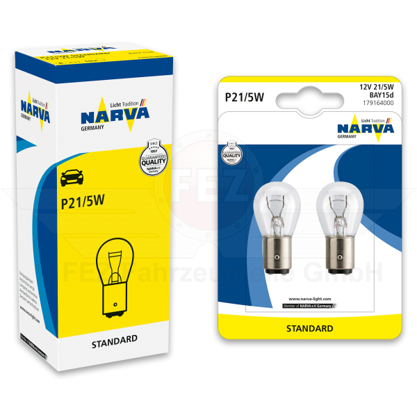 Gl&uuml;hlampe - Signallampe 12V 21/5W BAY15d (P21/5W) Standard (NARVA)