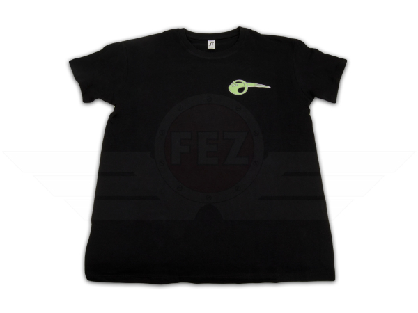 T-Shirt - Rundhals &quot;MZ Emblem mit gr&uuml;nem Schweif auf der Brust und MZ Schild auf dem R&uuml;cken&quot; schwarz L