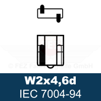Gl&uuml;hlampe - Glassockellampe 12V 1.2W W2x4.6d (W1.2W) Standard (NARVA)